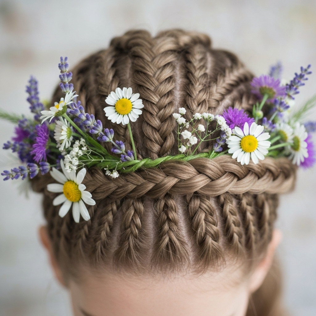 Bridal cornrow crown