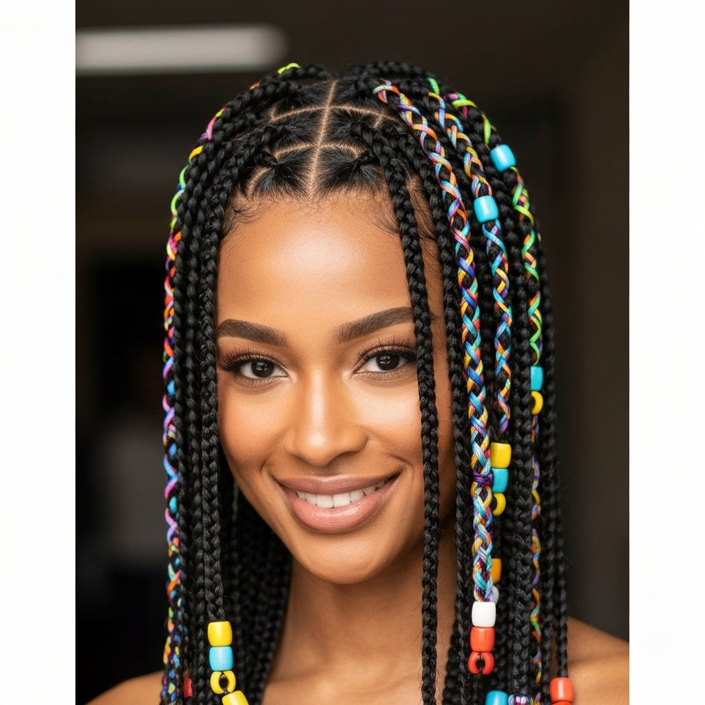 Patterned feed-in braids