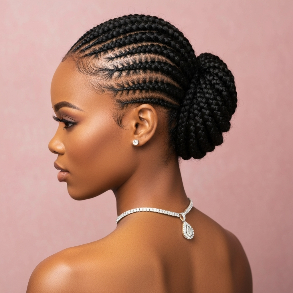 Cornrow updo